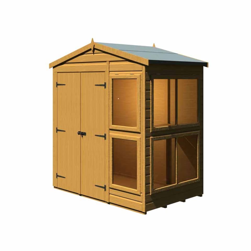image 1 of Sun Hut 6 x 4 Feet Potting Shed - L119 x W185.8 x H214.6 cm | Brown