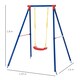 image 7 of Outsunny Metal Swing Set w/ Adjustable Rope A-Frame Stand Outdoor Playset