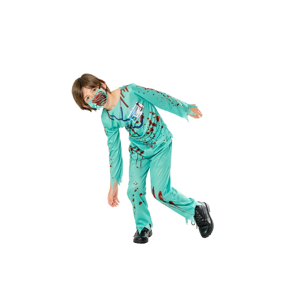image 1 of Rubies Childrens/Kids Zombie Doctor Halloween Costume - Red/Blue - 5-6 Years 5