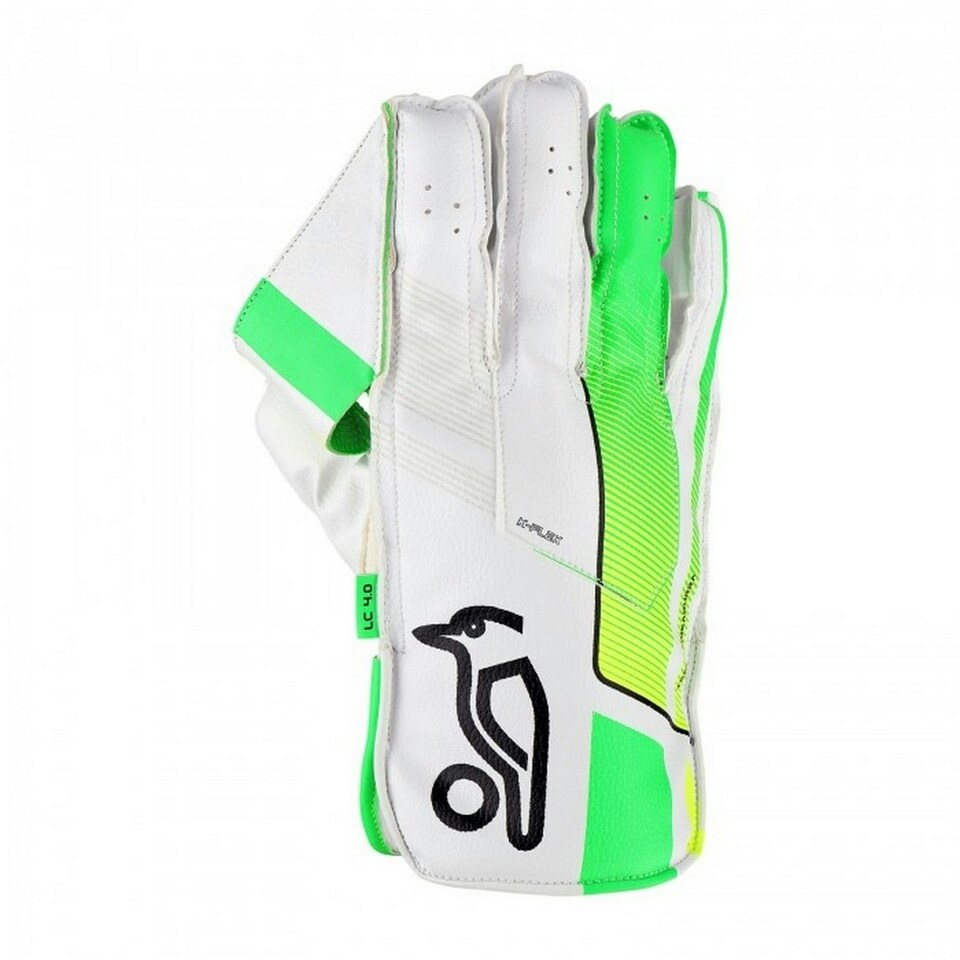 image 1 of Kookaburra Unisex Adult LC 4.0 Wicket Keeper Gloves - White/Green/Yellow - One Size