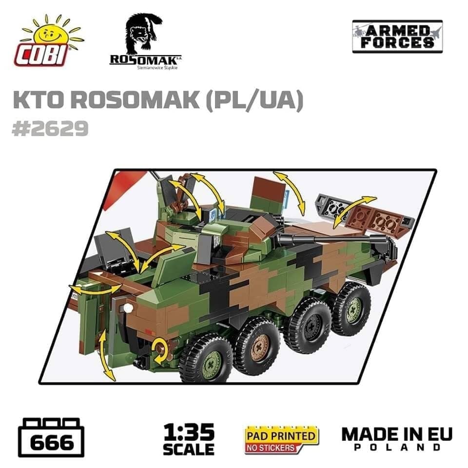 image 1 of KTO Rosomak armoured car brick model - COBI 2629 - 665 bricks