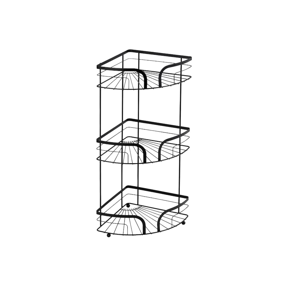 image 1 of Showerdrape Dante Black Freestanding Corner Floor Caddy | Black | 1
