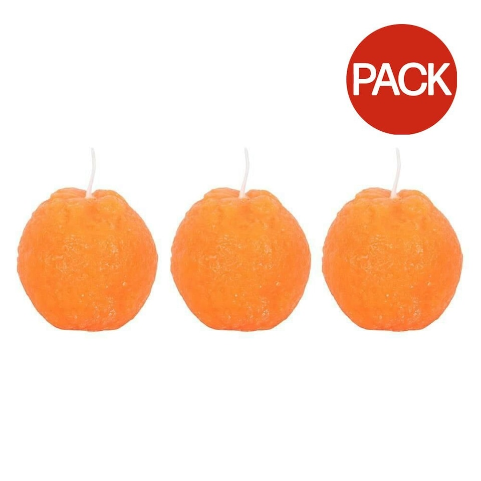 image 1 of Something Different Orange Shaped Candle (Pack of 3) - Orange - One Size