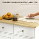image 4 of HOMCOM Rubber Wood Top Kitchen Cupboard Side Cabinet Island w/Adjustable Shelf
