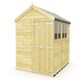 image 1 of 8 x 11 Feet Apex Shed - Double Door With Windows - Wood - L329 x W231 x H217 cm Brown