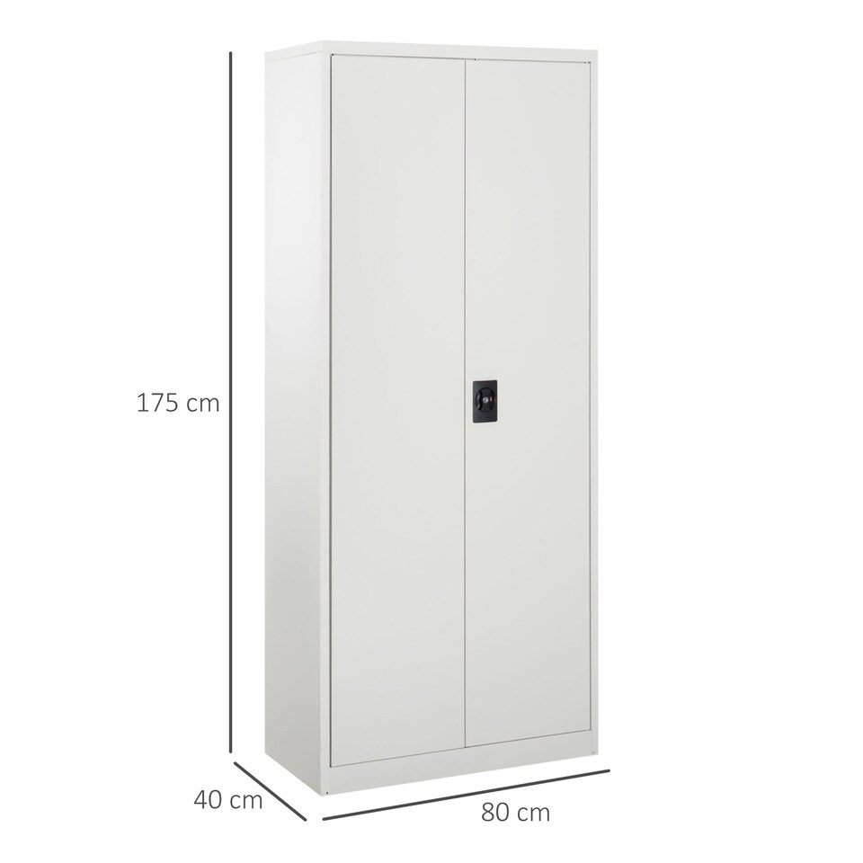 image 1 of Vinsetto Filing Cabinet Storage Office 2 Doors Adjustable Shelf Metal Furniture