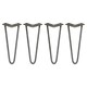image 1 of 4 x 12" Hairpin Legs - 2 Prong - 12mm - Raw Steel Silver