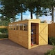 image 2 of 12 x 4 Modular Garden Shed Wooden Shiplap Pent Tongue and Groove Storage Brown
