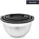 image 6 of Mixing Bowl Set of 5, Stainless Steel Nesting Bowls for Meal Preparation Kitchen Baking Air Tight Black lids