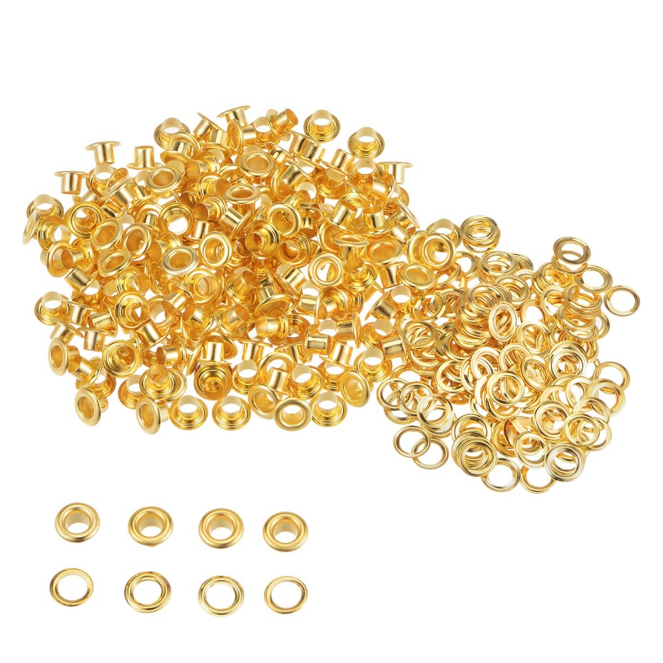 image 1 of 4mm Eyelets with Washers Durable Iron Grommets for DIY Project-100pcs