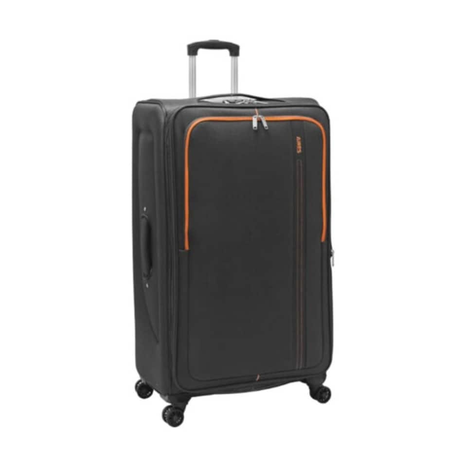 image 1 of 20 inch Soft Shell Cabin Case Lightweight Durable and Spacious with 360 Spinner Wheels Black