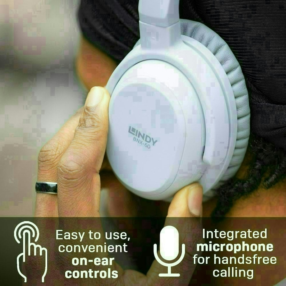 image 1 of BNX-60 Wireless Active Noise Cancelling Headphones with aptX, Cool Grey Grey