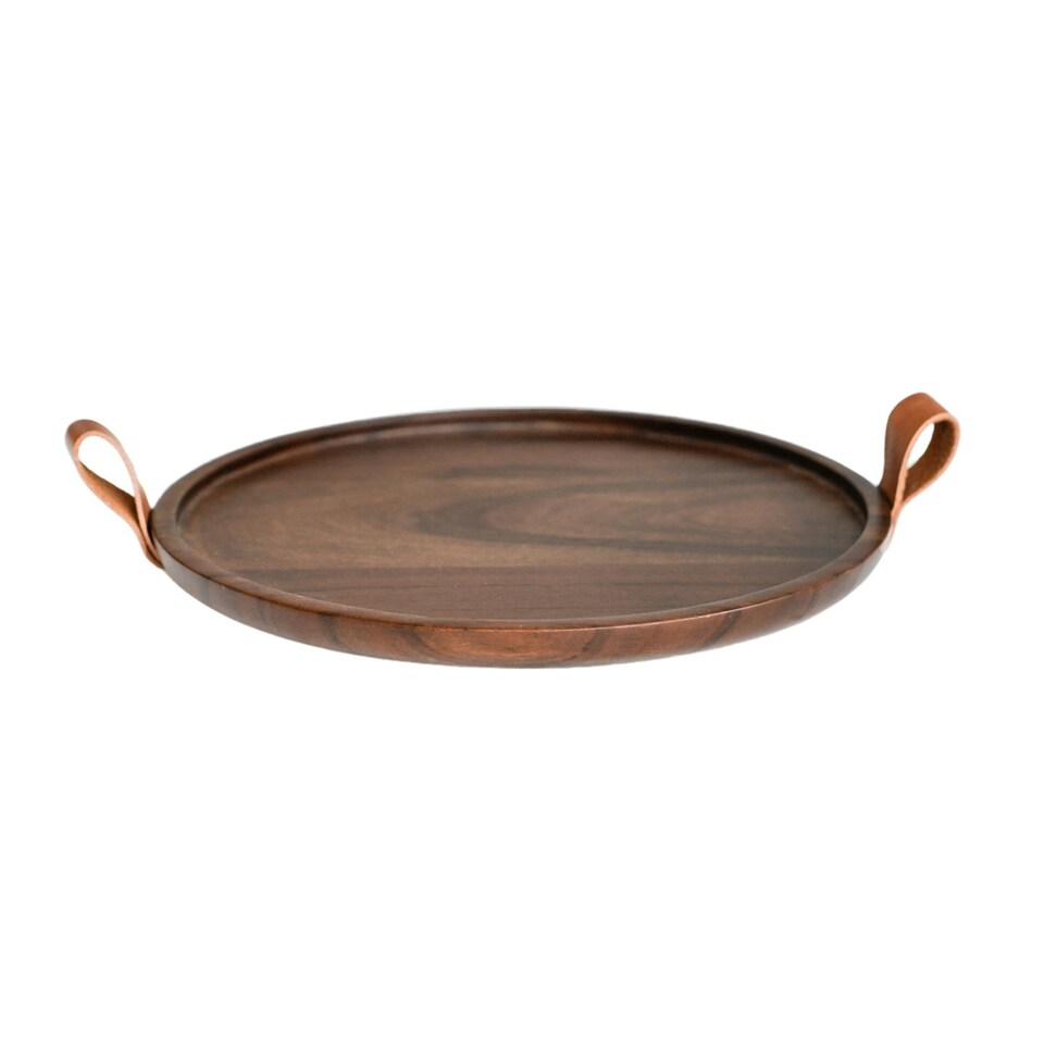 image 1 of Harvey Walnut Wooden Candle Plate N/A