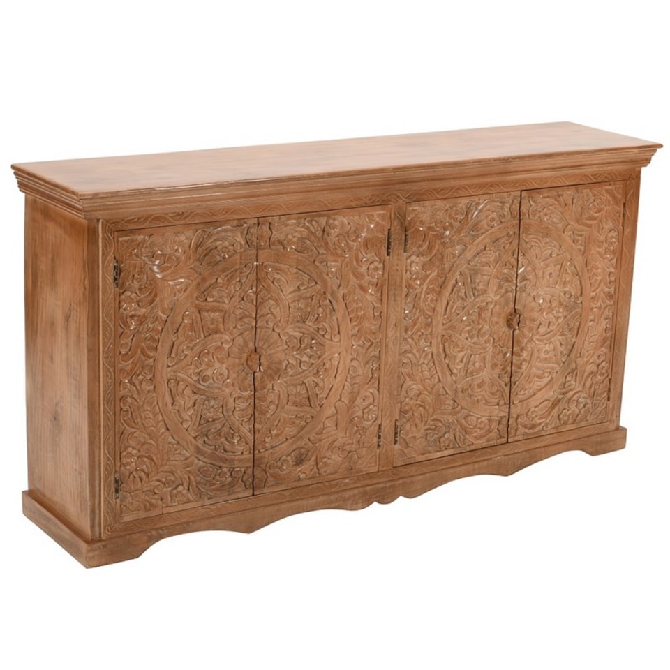image 1 of Artwork Sideboard Xl - Solid Mango Wood - L40 x W175 x H90 cm | Brown