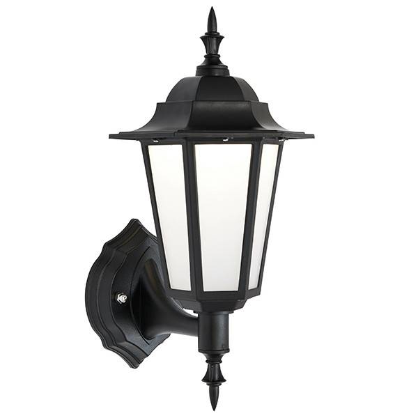 Netlighting Evesham Integrated LED 1 Light Outdoor Wall Lantern Matt Black Textured Frosted IP44