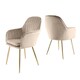 image 1 of MUSE Pair of Chairs Upholstered in Velvet Fabric with Gold Legs - Taupe Brown | Taupe