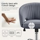 image 6 of Yaheetech Swivel Home Office Chair with Tufted Barrel Back Grey | Dark Grey