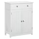 image 1 of kleankin Bathroom Floor Storage Cabinet w/ 2 Drawers Door Cupboard White