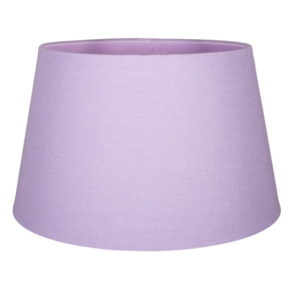 image 1 of Traditional 30cm Soft Lilac Linen Fabric Drum Table/Pendant Shade 60w Maximum | Purple | Lilac | 1
