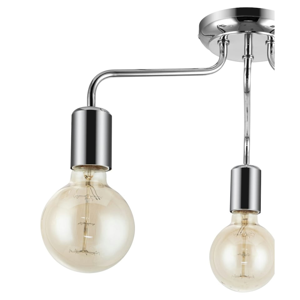 image 1 of COSYLYTE Fraser 3 Light  Metal Ceiling Flush Light Chrome