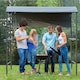 image 2 of Outsunny 7ft Outdoor Double-tier BBQ Grill Canopy Gazebo w/ 2 Shelf, 5 Hooks