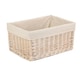 image 6 of Wicker Small White Lined Storage Basket | White | White