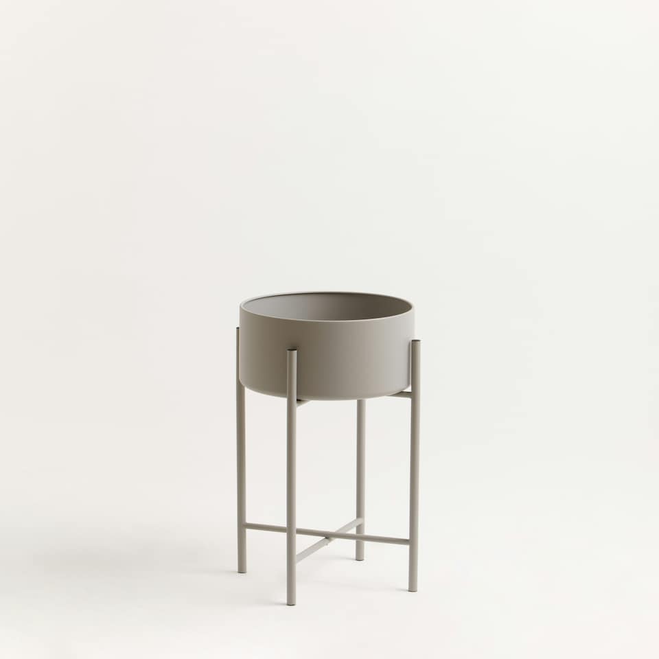 image 1 of Interiors by Premier Durable Large Grey Floor Standing Planter, Contemporary Outdoor Pot For Flowers, Sturdy Floor Planter Grey