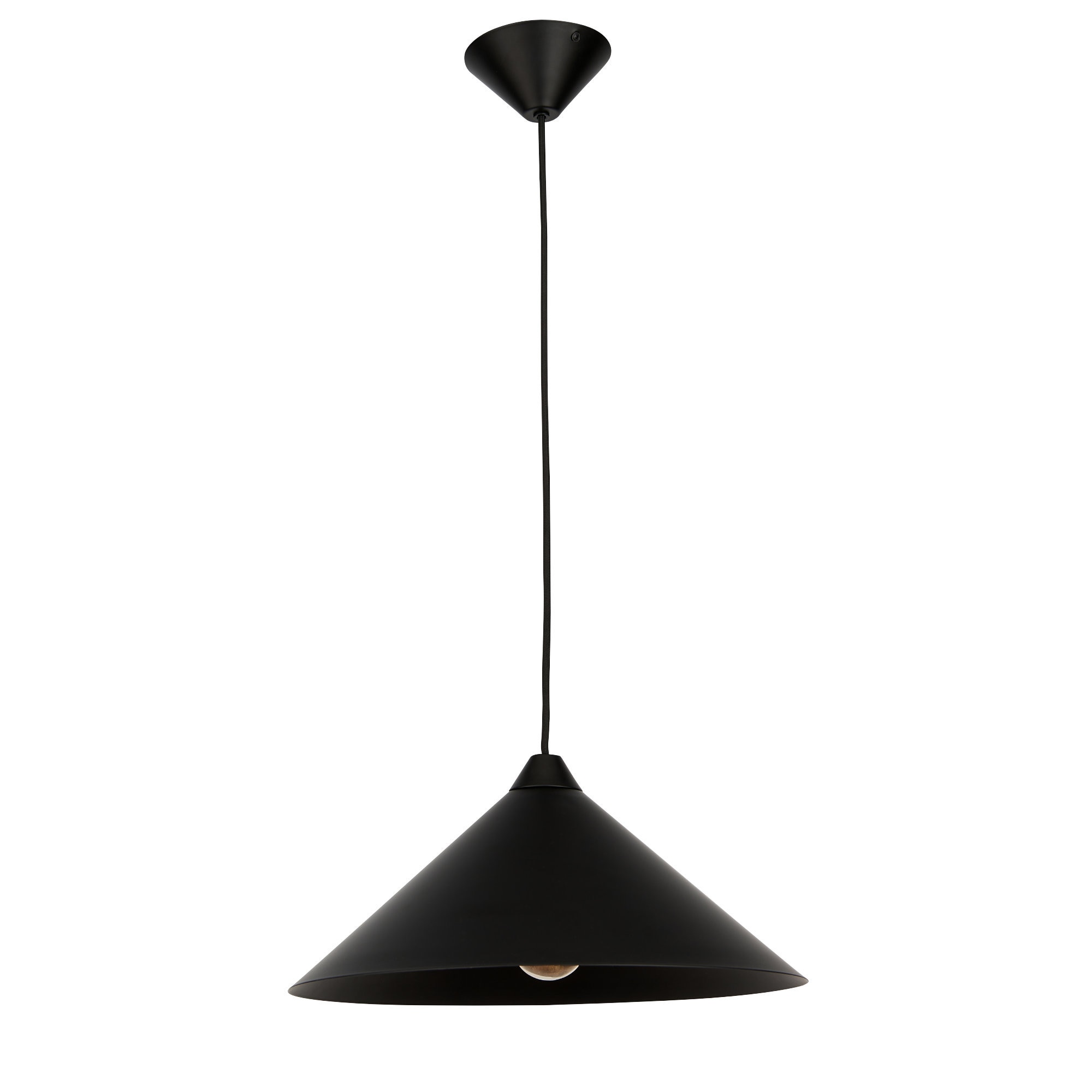 First Choice Lighting Fontana - Matt Black 40cm Diameter Ceiling Pendant Light