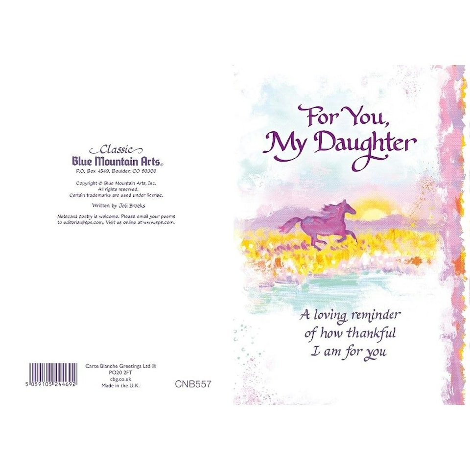 image 1 of For You My Daughter Sentimental Verses Keepsake Greeting Card