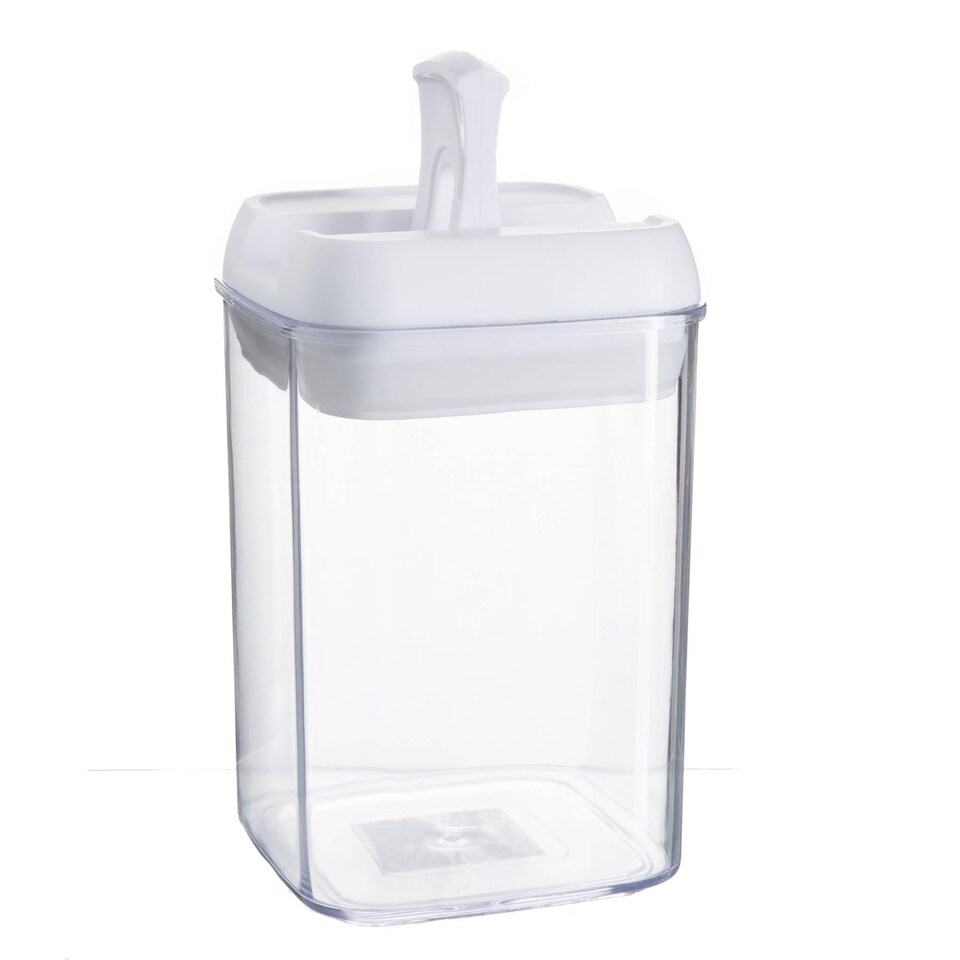 image 1 of Argon Tableware 6x Food Storage Containers - 800ml - White Airtight Plastic Storage Pantry Food Organiser with Flip Lock Lid