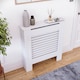 image 4 of Vida Designs Milton Radiator Cover Painted MDF Slatted Cabinet, White, 78cm
