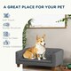image 5 of PawHut Dog Sofa Bed, Elevated Dog Couch for Small, Medium Dogs - Grey