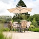 image 3 of 4 Seater Garden Furniture Dining Set with Reversible Cushions and Crank Parasol in Beige