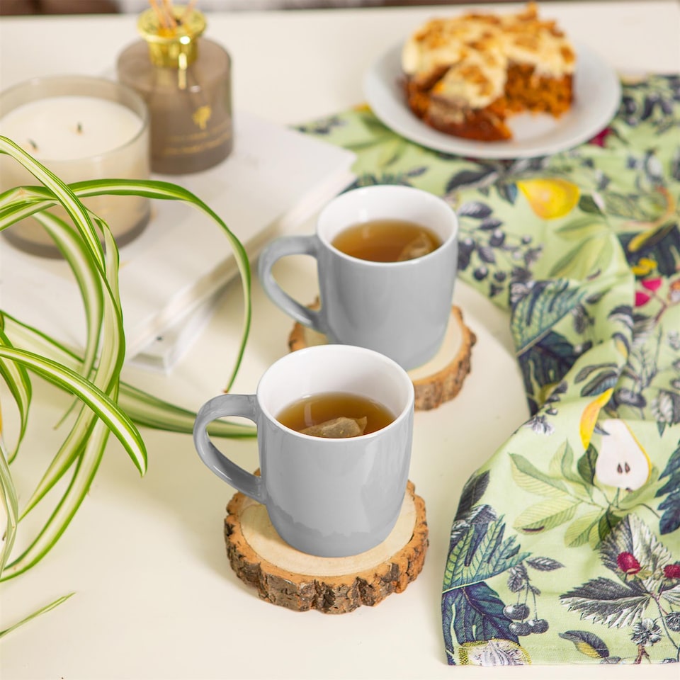 image 1 of Argon Tableware Coloured Coffee Mugs - 350ml - Grey - Pack of 4 | Grey | Grey | 4