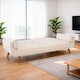 image 3 of Ashby Velvet 3 Seater Double Sofa Bed Futon Settee in Cream | Cream | Cream