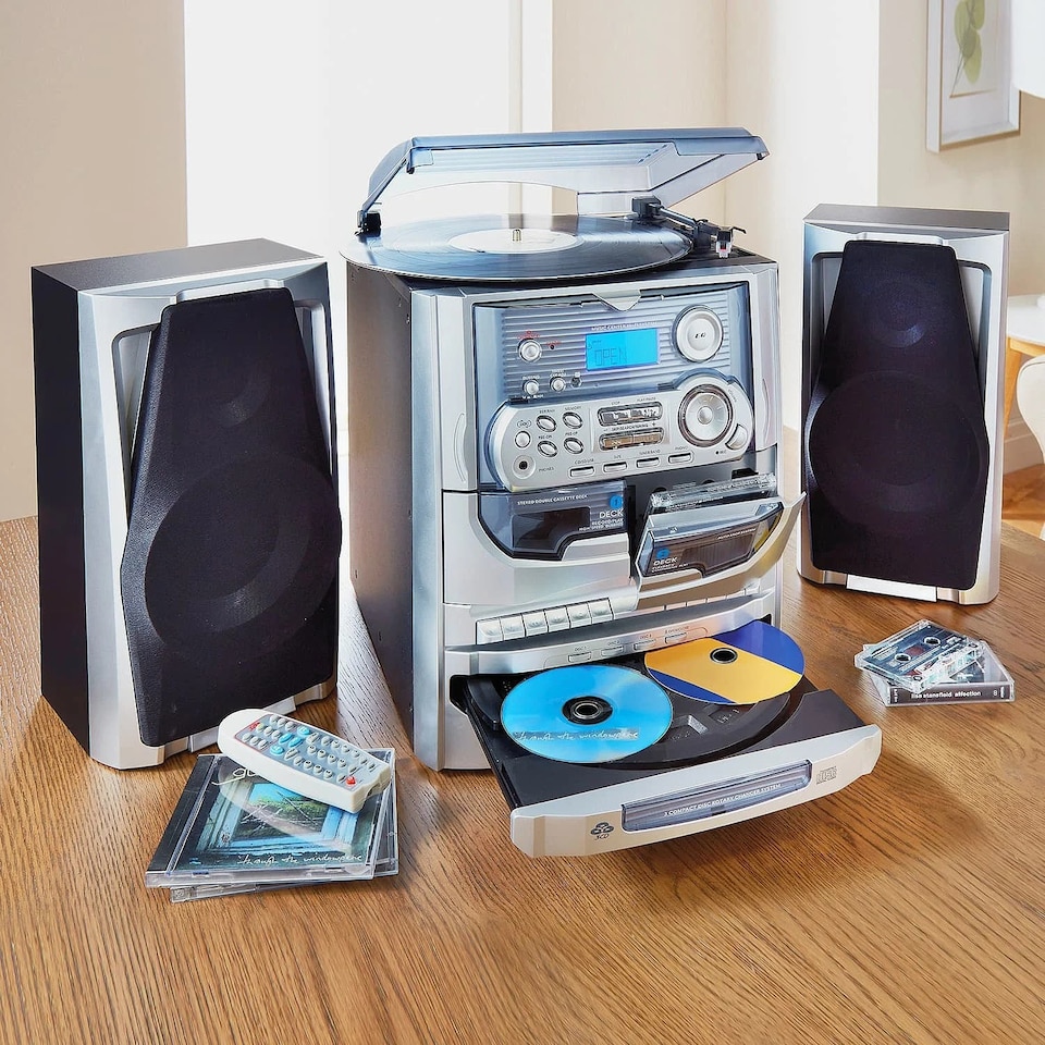 image 1 of Hi Fi Music System Turntable CD Tape USB Record Player With Remote Control