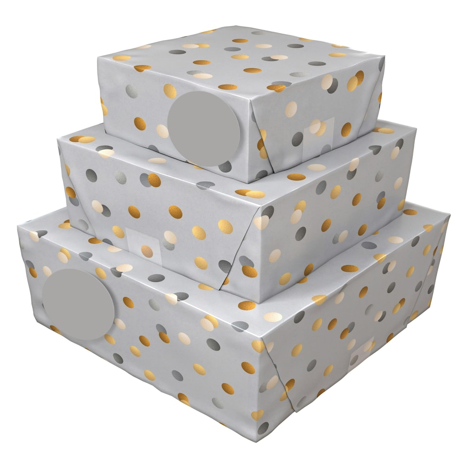 image 1 of Multipack of 6 Sheets of Gift-Wrapping Paper & 6 Tags | Birthdays/Weddings | For Him/Her/Friend | Confetti Sprinkle Design Multi