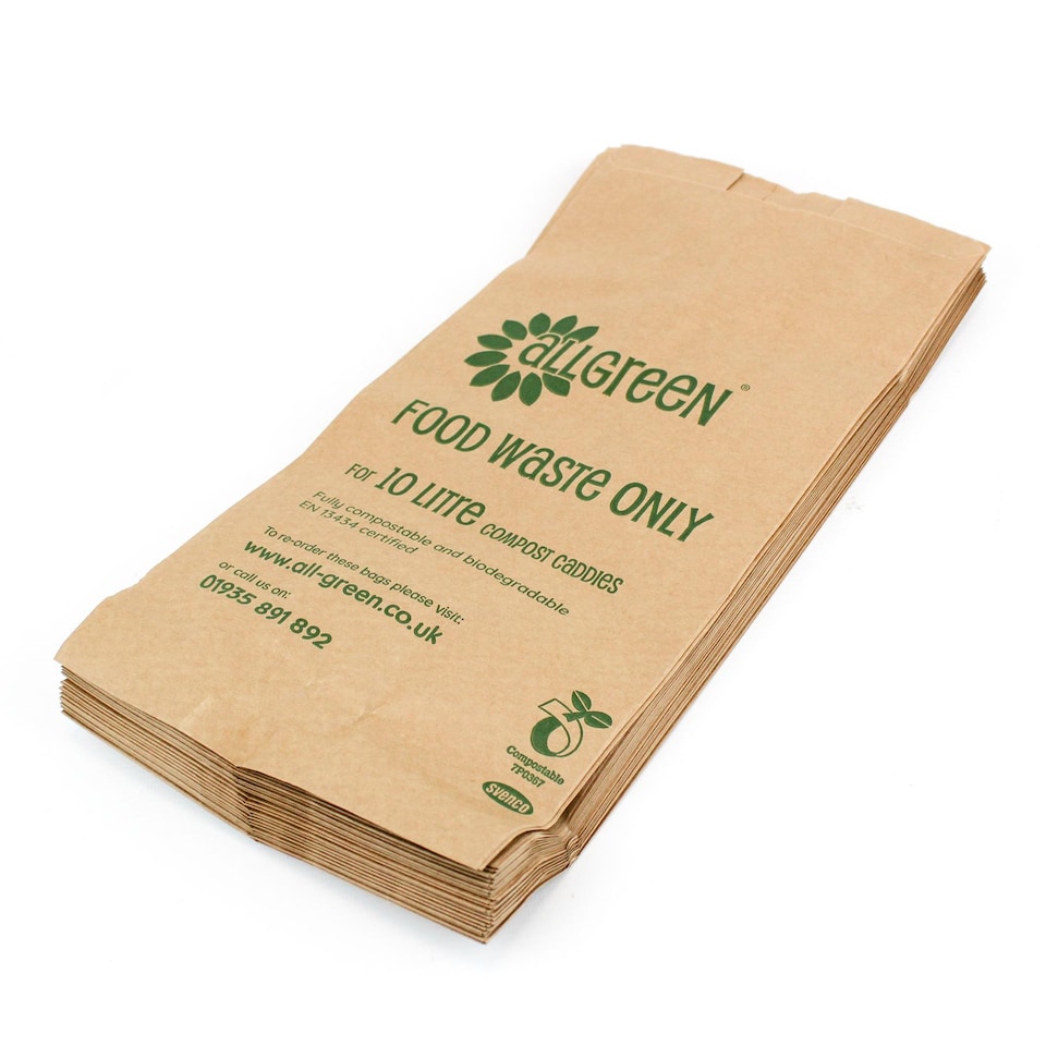 image 1 of 10L Paper Compostable Food Waste Caddy Liners (Medium) - 150 Bags