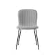 image 2 of Set of 2 Teddy Faux Fur Stitched Design Dining Chairs Light Grey Bella by MCC