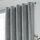 image 3 of Hampton Grey Velvet Curtains 90 x 72 inch (229 x 183 cm) 100% Blackout Eyelet Thermal Noise Reducing Curtains for Bedroom and Living Room