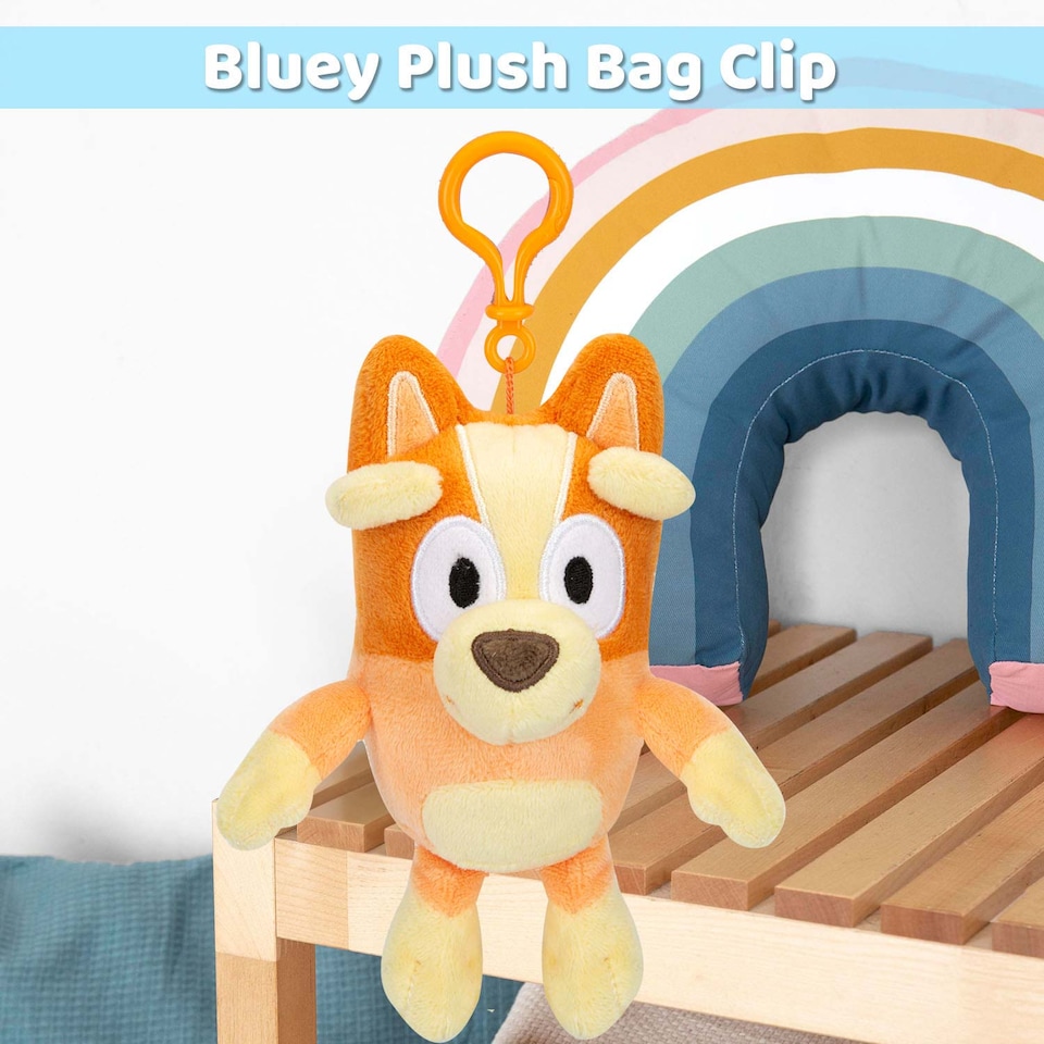image 1 of PMS Bingo Plush Bag Clip - Orange, 12cm