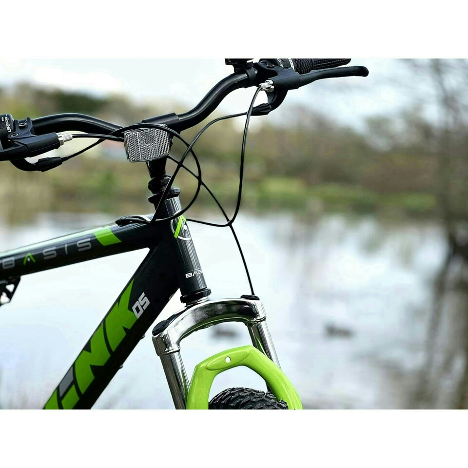 image 1 of Basis Link DS Full Suspension Mountain Bike, 26" Wheel - Graphite/Lime
