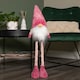 image 2 of 74cm Pink Standing Christmas Gonk Decoration with Extendable Legs and Snowflake Hat