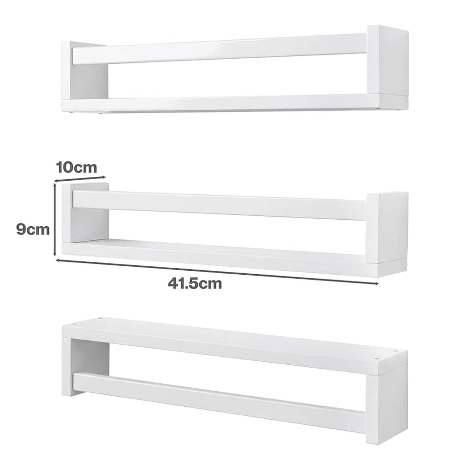 image 1 of Levede Nursery Book Shelves Kids Wall Floating Shelf White Solid Wood 3 Pack