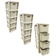 image 3 of 1 x 5 Drawer Cream Rattan Effect Commode Stylish Home Office Storage Tower Unit Basket | Cream