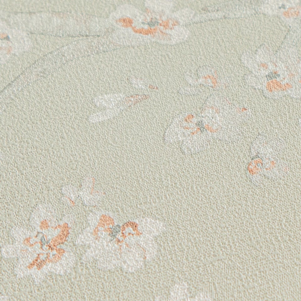 image 1 of Oriental Blossom Wallpaper in Sage Green | Green | Sage Green | 53cm x 10m
