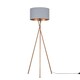 image 1 of ValueLights Modern Copper Tripod Floor Lamp With Grey And Copper Shade