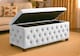 image 2 of 90cm Wide Empire Ottoman Storage Box with Legs, White Velvet Chesterfield Upholstered Ottoman Footstool Coffee Table