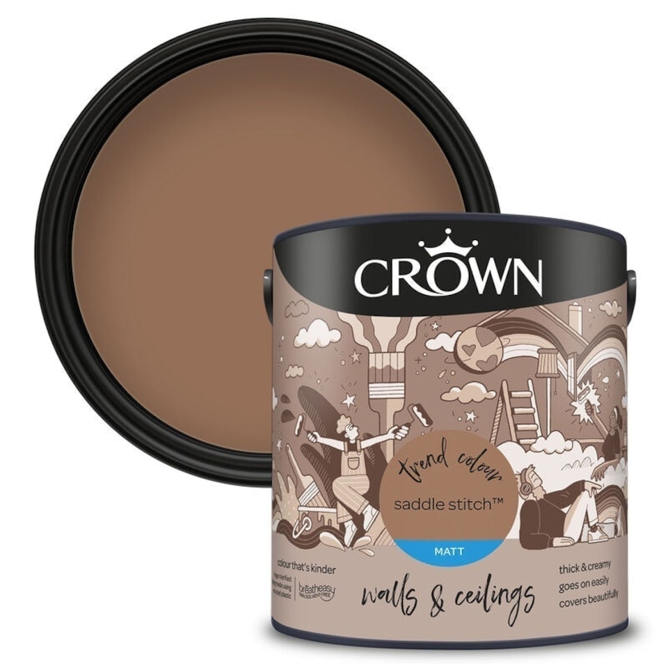 image 1 of Crown Walls & Ceilings Matt 2.5L Saddle Stitch