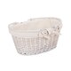 image 4 of Medium White Swing Handle Wicker Shopper with White Lining | White | White